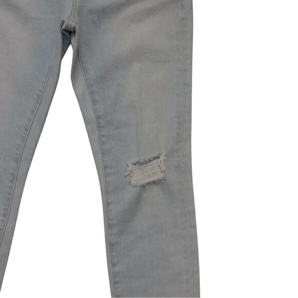LOFT Ripped High Waist Skinny Jeans 4 / 27 Ankle Light Wash Distressed Denim - Picture 5 of 9
